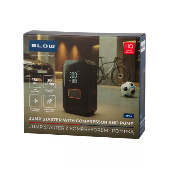 BLOW AP04 16000 mAh jump starter kompresszorral - zoppo.hu