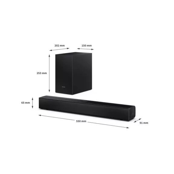 SHARP HT-SBW121 2.1 hangprojektor vezeték nélküli mélynyomóval fekete SHARP HT-SBW121 2.1 hangprojektor vezeték nélküli mélynyomóval fekete