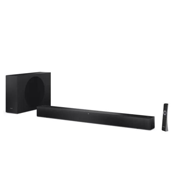 SHARP HT-SBW310 2.1 Dolby Atmos® / DTS Virtual:X® hangprojektor vékony vezeték nélküli mélynyomóval fekete SHARP HT-SBW310 2.1 Dolby Atmos® / DTS Virtual:X® hangprojektor vékony vezeték nélküli mélynyomóval fekete