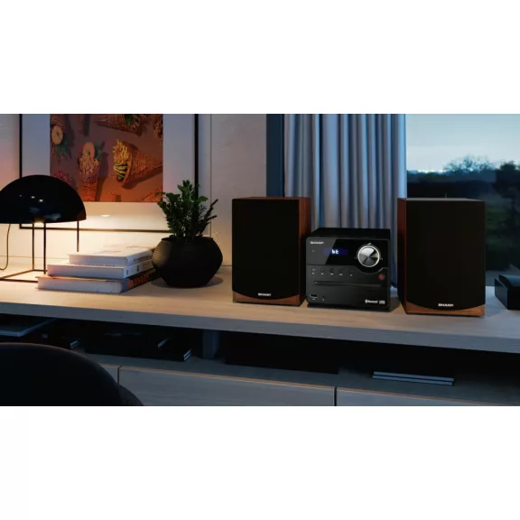 SHARP XL-B512BR Bluetooth mikrohifi rendszer barna fa hangszórókkal SHARP XL-B512BR Bluetooth mikrohifi rendszer barna fa hangszórókkal