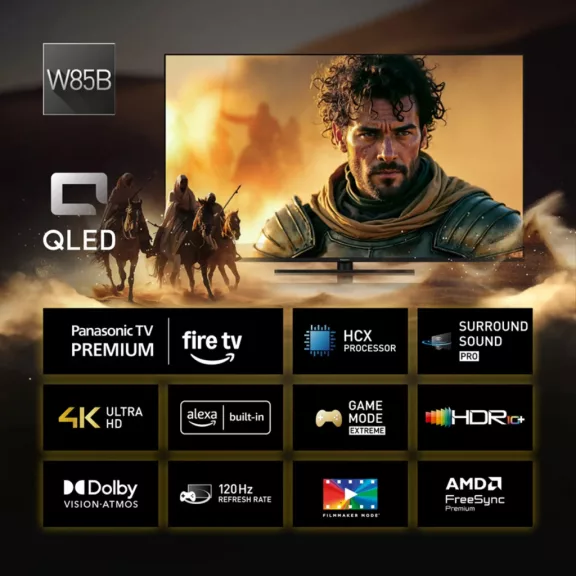 Panasonic TV-55W85BEZC 139cm-es 4K QLED 120Hz Smart TV beépített Fire TV-vel