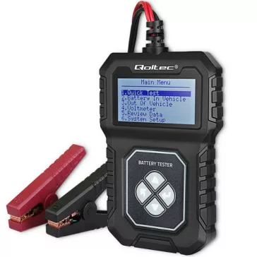   Qoltec digitális akkumulátorteszter LCD kijelzővel 12V | AGM | GEL | STD | 30-220AH