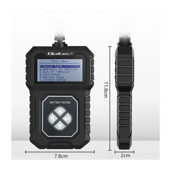 Qoltec digitális akkumulátorteszter LCD kijelzővel 12V | AGM | GEL | STD | 30-220AH Qoltec digitális akkumulátorteszter LCD kijelzővel 12V | AGM | GEL | STD | 30-220AH
