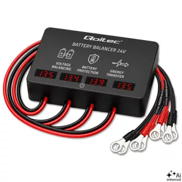   Qoltec Feszültség kiegyenlítő töltéskiegyenlítő 48V-os akkumulátorokhoz 4 x 12V | 10A | LiFePO4 AGM GEL
