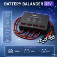 Qoltec Feszültség kiegyenlítő töltéskiegyenlítő 48V-os akkumulátorokhoz 4 x 12V | 10A | LiFePO4 AGM GEL