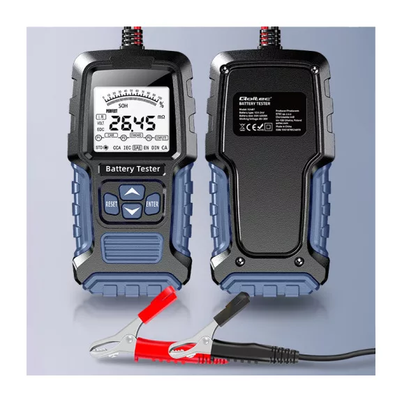 Qoltec LCD kijelzős digitális akkumulátorteszter | 12V | 24V | 3Ah–250Ah Qoltec LCD kijelzős digitális akkumulátorteszter | 12V | 24V | 3Ah–250Ah