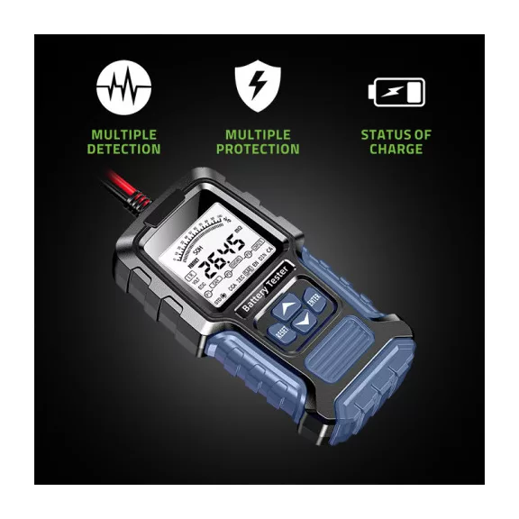 Qoltec LCD kijelzős digitális akkumulátorteszter | 12V | 24V | 3Ah–250Ah Qoltec LCD kijelzős digitális akkumulátorteszter | 12V | 24V | 3Ah–250Ah