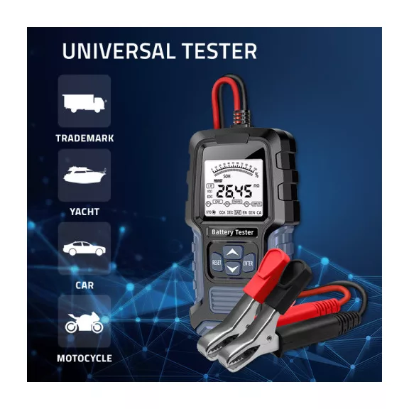 Qoltec LCD kijelzős digitális akkumulátorteszter | 12V | 24V | 3Ah–250Ah Qoltec LCD kijelzős digitális akkumulátorteszter | 12V | 24V | 3Ah–250Ah