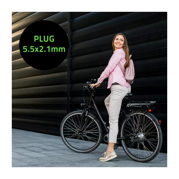 Qoltec gyorstöltő elektromos kerékpárhoz és elektromos rollerhez, 36V | 42V | 4A | 5.5*2.1 + tápkábel Qoltec gyorstöltő elektromos kerékpárhoz és elektromos rollerhez, 36V | 42V | 4A | 5.5*2.1 + tápkábel