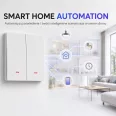   Qoltec intelligens, kétkörös világításkapcsoló | Wi‑Fi | Időzítő | Tuya | Smart life | Fehér