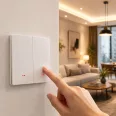   Qoltec intelligens, kétkörös világításkapcsoló | Wi‑Fi | Időzítő | Tuya | Smart life | Fehér