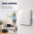   Qoltec intelligens, kétkörös világításkapcsoló | Wi‑Fi | Időzítő | Tuya | Smart life | Fehér