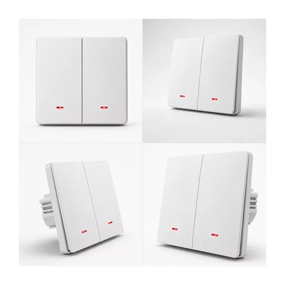 Qoltec intelligens, kétkörös világításkapcsoló | Wi‑Fi | Időzítő | Tuya | Smart life | Fehér Qoltec intelligens, kétkörös világításkapcsoló | Wi‑Fi | Időzítő | Tuya | Smart life | Fehér