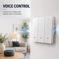   Qoltec intelligens, háromkörös világításkapcsoló | Wi-Fi | Időzítő | Tuya | Smart life | Fehér