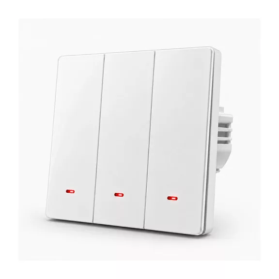 Qoltec intelligens, háromkörös világításkapcsoló | Wi-Fi | Időzítő | Tuya | Smart life | Fehér Qoltec intelligens, háromkörös világításkapcsoló | Wi-Fi | Időzítő | Tuya | Smart life | Fehér