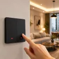 Qoltec Smart 2-Gang Light Switch | Wi‑Fi | Időzítő | Tuya | Smart life | Fekete