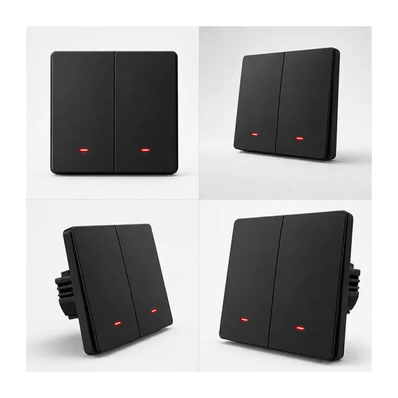 Qoltec Smart 2-Gang Light Switch | Wi‑Fi | Időzítő | Tuya | Smart life | Fekete Qoltec Smart 2-Gang Light Switch | Wi‑Fi | Időzítő | Tuya | Smart life | Fekete