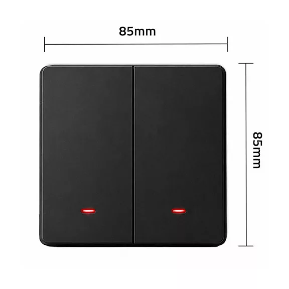 Qoltec Smart 2-Gang Light Switch | Wi‑Fi | Időzítő | Tuya | Smart life | Fekete Qoltec Smart 2-Gang Light Switch | Wi‑Fi | Időzítő | Tuya | Smart life | Fekete