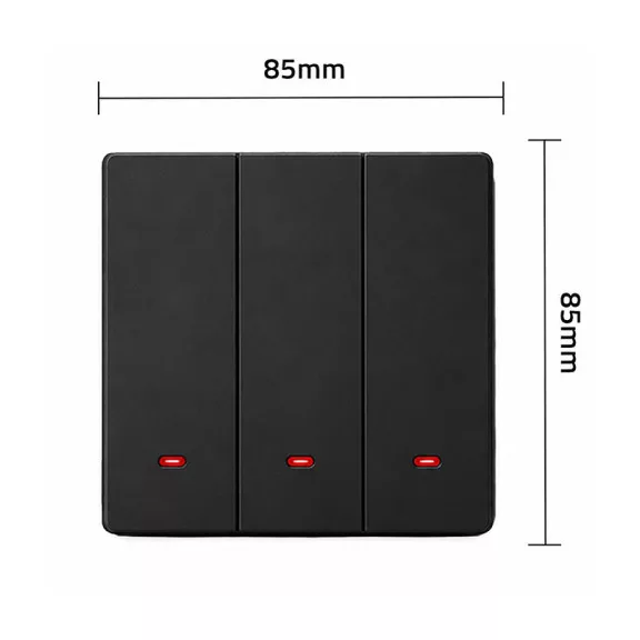 Qoltec Smart 3-as világításkapcsoló | Wi-Fi | Időzítő | Tuya | Smart life | Fekete Qoltec Smart 3-as világításkapcsoló | Wi-Fi | Időzítő | Tuya | Smart life | Fekete