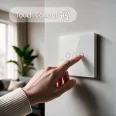 Qoltec Smart Touch 3-gang világításkapcsoló | Wi-Fi | Időzítő | Tuya | Smart Life | Edzett üveg | Fehér