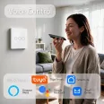 Qoltec Smart Touch 3-gang világításkapcsoló | Wi-Fi | Időzítő | Tuya | Smart Life | Edzett üveg | Fehér