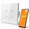 Qoltec Smart Touch 4-es világításkapcsoló | Wi-Fi | Időzítő | Tuya | Smart Life | Edzett üveg | Fehér