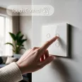   Qoltec Smart Touch 4-es világításkapcsoló | Wi-Fi | Időzítő | Tuya | Smart Life | Edzett üveg | Fehér