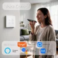   Qoltec Smart Touch 4-es világításkapcsoló | Wi-Fi | Időzítő | Tuya | Smart Life | Edzett üveg | Fehér