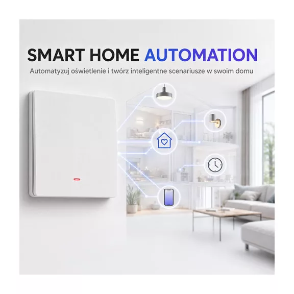 Qoltec Smart egyes villanykapcsoló | Wi‑Fi | Időzítő | Tuya | Smart life | Fehér
