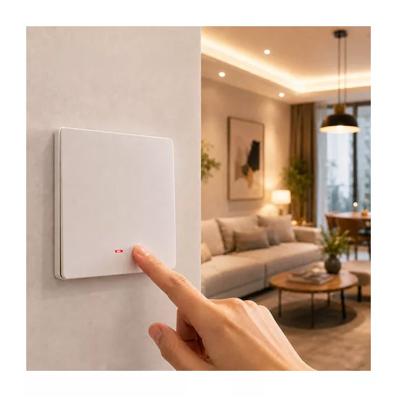 Qoltec Smart egyes villanykapcsoló | Wi‑Fi | Időzítő | Tuya | Smart life | Fehér