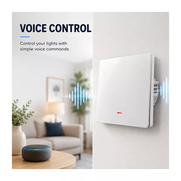 Qoltec Smart egyes villanykapcsoló | Wi‑Fi | Időzítő | Tuya | Smart life | Fehér