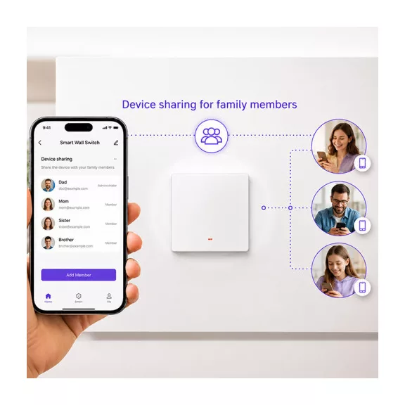 Qoltec Smart egyes villanykapcsoló | Wi‑Fi | Időzítő | Tuya | Smart life | Fehér