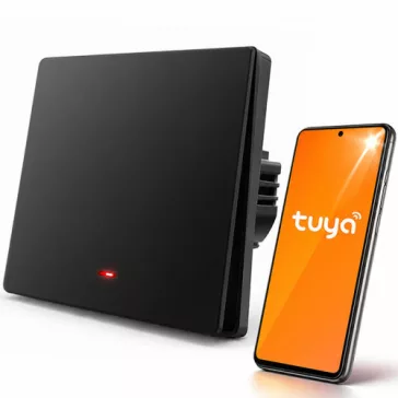   Qoltec Smart 1-es világításkapcsoló | Wi‑Fi | Időzítő | Tuya | Smart life | Fekete