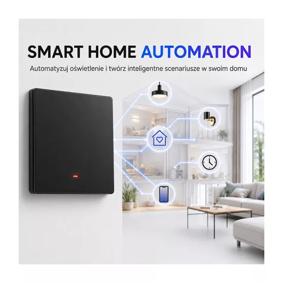 Qoltec Smart 1-es világításkapcsoló | Wi‑Fi | Időzítő | Tuya | Smart life | Fekete Qoltec Smart 1-es világításkapcsoló | Wi‑Fi | Időzítő | Tuya | Smart life | Fekete