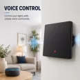   Qoltec Smart 1-es világításkapcsoló | Wi‑Fi | Időzítő | Tuya | Smart life | Fekete