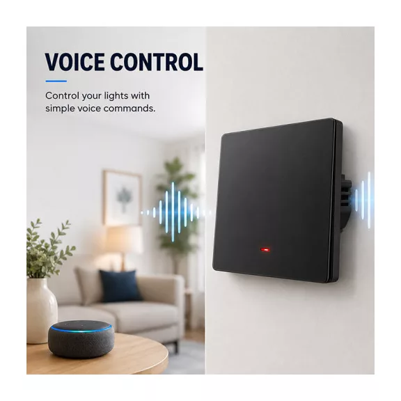 Qoltec Smart 1-es világításkapcsoló | Wi‑Fi | Időzítő | Tuya | Smart life | Fekete Qoltec Smart 1-es világításkapcsoló | Wi‑Fi | Időzítő | Tuya | Smart life | Fekete