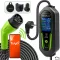 Qoltec Mobil EV töltő állítható 2in1 Type2 | 3,5kW | 230V | Wi-fi | LCD | Hordozható | Fali töltő | 5m