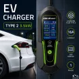 Qoltec Mobil EV töltő állítható 2in1 Type2 | 3,5kW | 230V | Wi-fi | LCD | Hordozható | Fali töltő | 5m