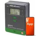 Qoltec MPPT napelemes töltésvezérlő hőmérséklet-érzékelővel 10A | 12V / 24V | LCD | 2 x USB | Bluetooth | APP | GEL | LiFePO4
