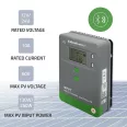 Qoltec MPPT napelemes töltésvezérlő hőmérséklet-érzékelővel 10A | 12V / 24V | LCD | 2 x USB | Bluetooth | APP | GEL | LiFePO4