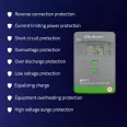   Qoltec MPPT napelemes töltésvezérlő hőmérséklet-érzékelővel, 20A | 12V / 24V | LCD | 2 x USB | Bluetooth | APP | GEL | LiFePO4