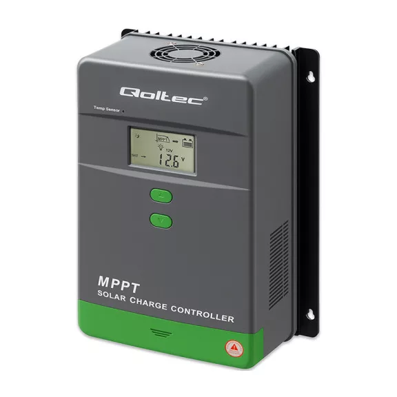 Qoltec MPPT napelemes töltésvezérlő hőmérséklet-érzékelővel 60A | 12V / 24V | LCD | Bluetooth | APP | GEL | LiFePO4 Qoltec MPPT napelemes töltésvezérlő hőmérséklet-érzékelővel 60A | 12V / 24V | LCD | Bluetooth | APP | GEL | LiFePO4