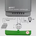   Qoltec napelemes MPPT töltésvezérlő hőmérséklet-érzékelővel, 10A | 12V / 24V | LCD | 2 × USB | GEL | LiFePO4