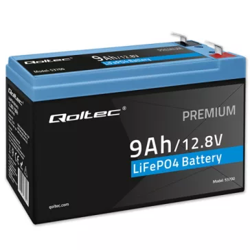   Qoltec LiFePO4 lítium-vas-foszfát akkumulátor | 12.8V | 9Ah | 115.2Wh | BMS