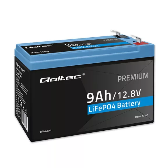 Qoltec LiFePO4 lítium-vas-foszfát akkumulátor | 12.8V | 9Ah | 115.2Wh | BMS Qoltec LiFePO4 lítium-vas-foszfát akkumulátor | 12.8V | 9Ah | 115.2Wh | BMS