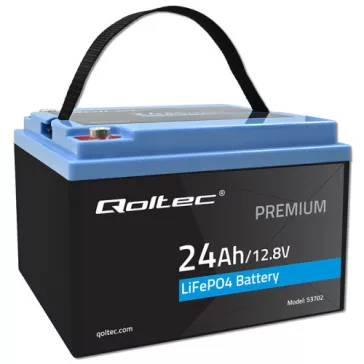   Qoltec LiFePO4 lítium-vas-foszfát akkumulátor | 12.8V | 24Ah | 307.2Wh | BMS