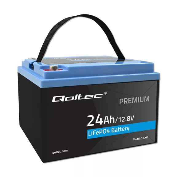 Qoltec LiFePO4 lítium-vas-foszfát akkumulátor | 12.8V | 24Ah | 307.2Wh | BMS Qoltec LiFePO4 lítium-vas-foszfát akkumulátor | 12.8V | 24Ah | 307.2Wh | BMS