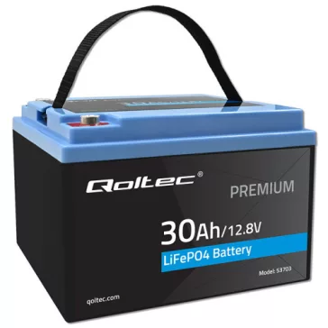   Qoltec LiFePO4 lítium-vas-foszfát akkumulátor | 12.8V | 30Ah | 384Wh | BMS