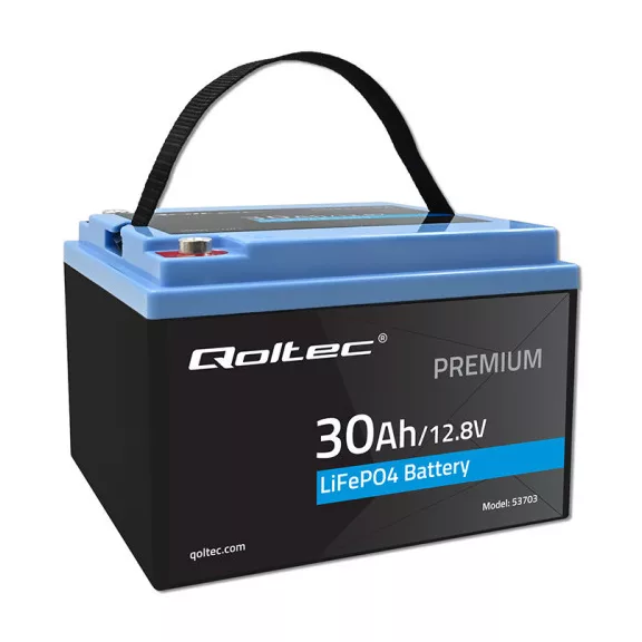 Qoltec LiFePO4 lítium-vas-foszfát akkumulátor | 12.8V | 30Ah | 384Wh | BMS Qoltec LiFePO4 lítium-vas-foszfát akkumulátor | 12.8V | 30Ah | 384Wh | BMS
