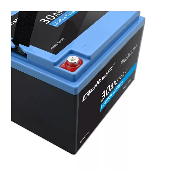 Qoltec LiFePO4 lítium-vas-foszfát akkumulátor | 12.8V | 30Ah | 384Wh | BMS Qoltec LiFePO4 lítium-vas-foszfát akkumulátor | 12.8V | 30Ah | 384Wh | BMS